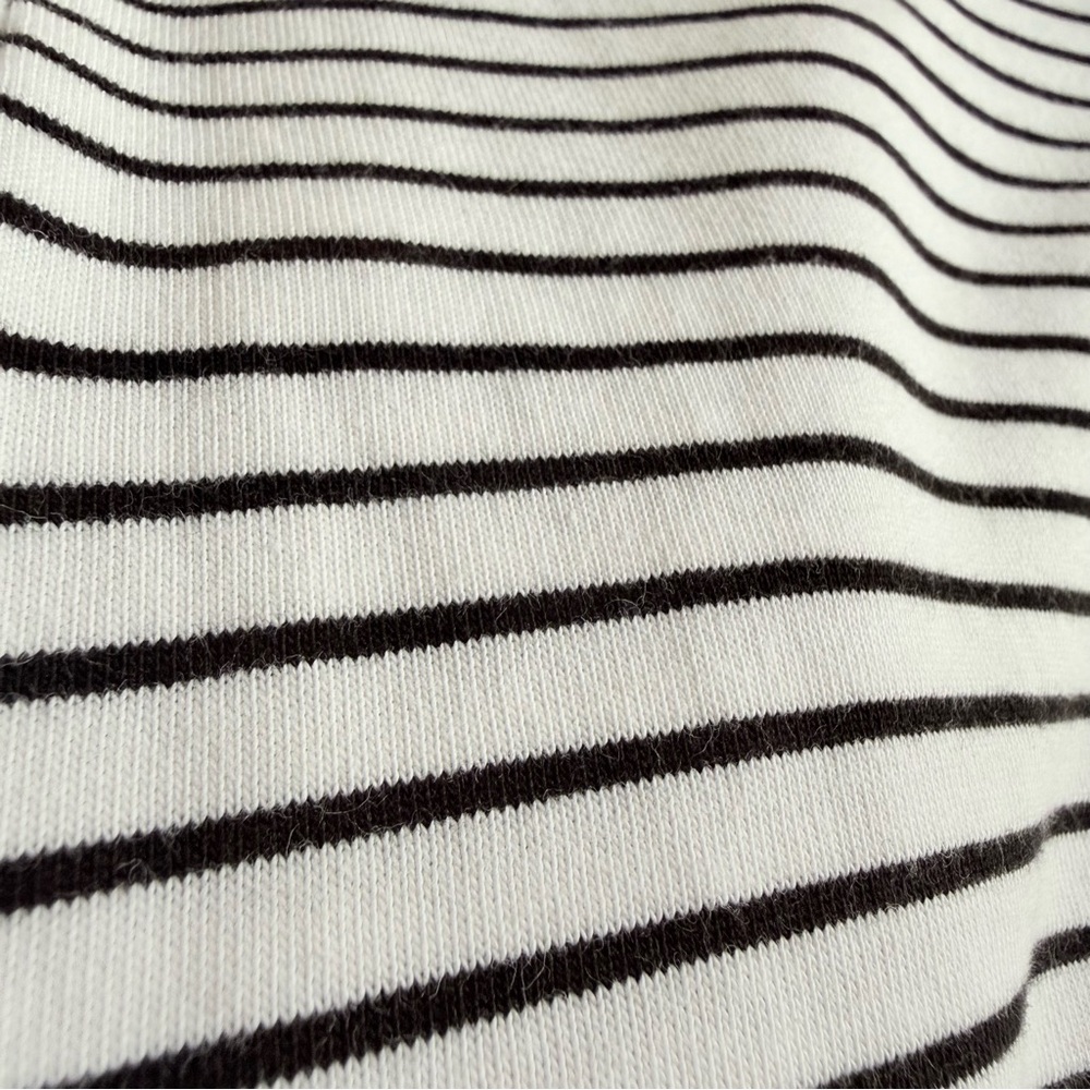 COS Heavyweight Organic Cotton Breton Stripe Women T-Shirt Size M White & Black - Picture 3 of 4